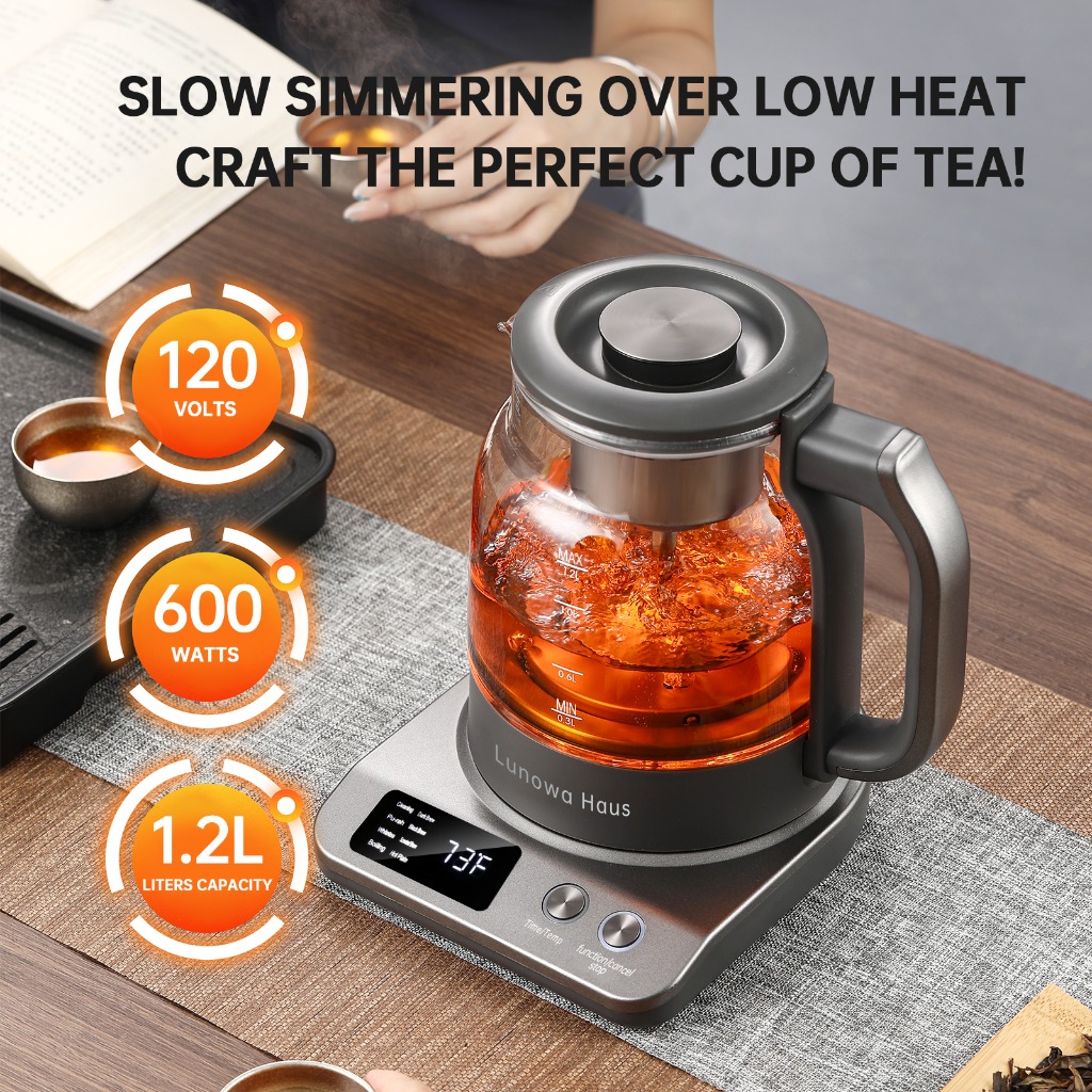 Slow simmering 600W 1.2L tea brewer